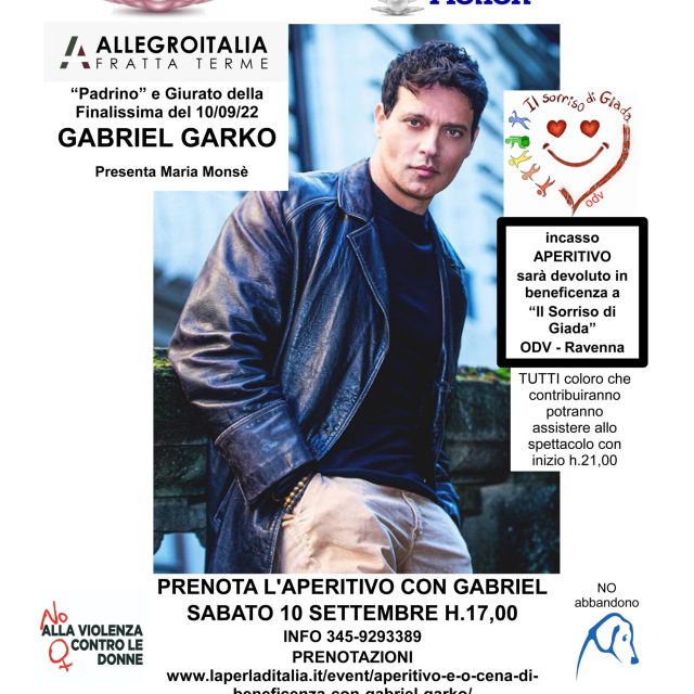 Aperitivo e/o Cena di Beneficenza con Gabriel Garko